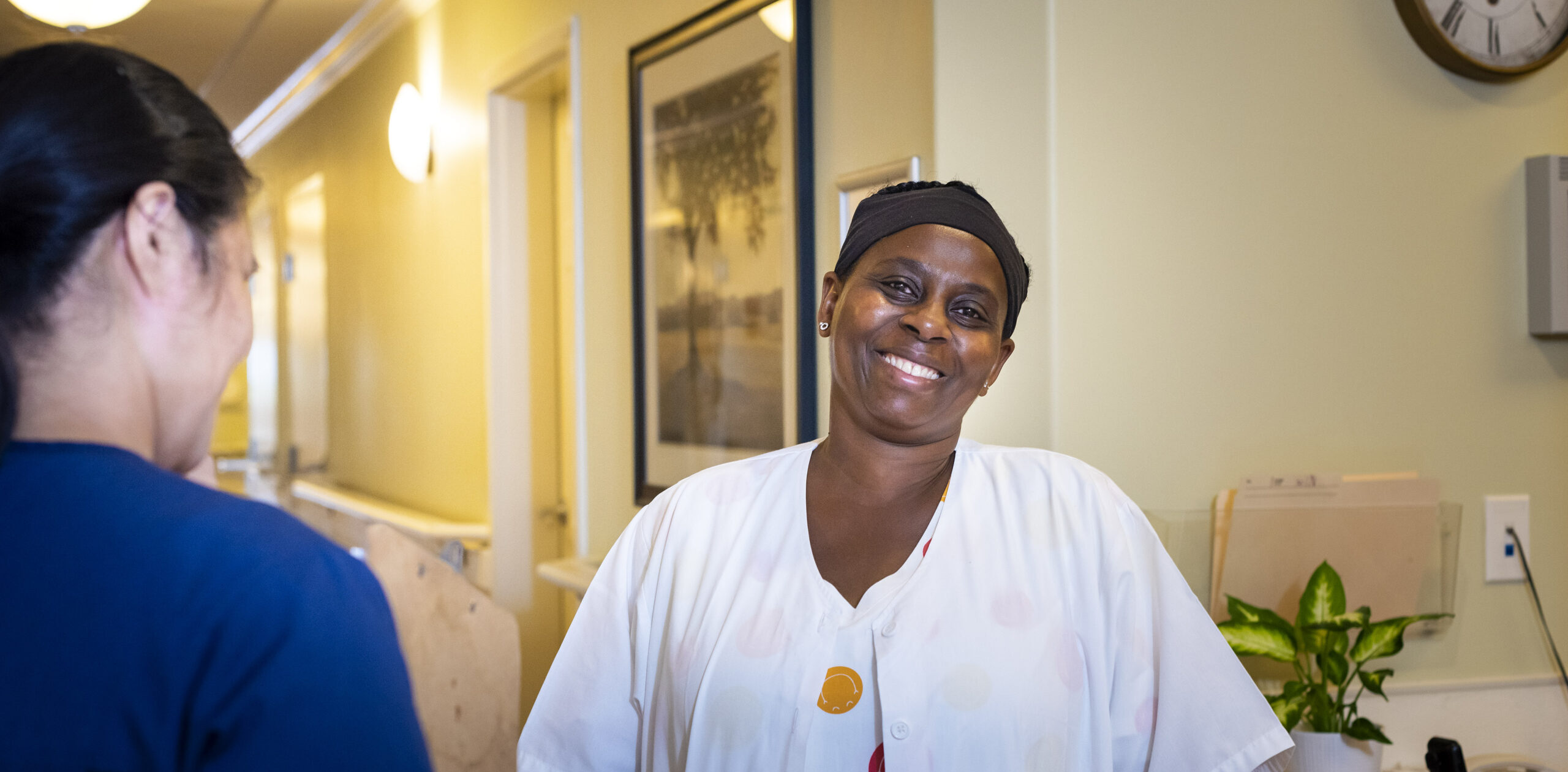 Healthcare professional smiling