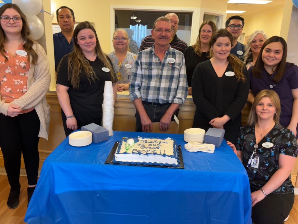 Front left: Lindsay Reynolds, Deanna Brown, John Calder, Laura Holt, Jessica Grant and Rachel. Back Left: Kenneth Ocampo, Linda Yorke, Craig Taylor, Charlene Nelson, Warren Caranglan and Heather Brown, Northumberland Hall, N.S.